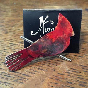 Cardinal on Sterling Branch hat/lapel pin (LG) - Nora Catherine