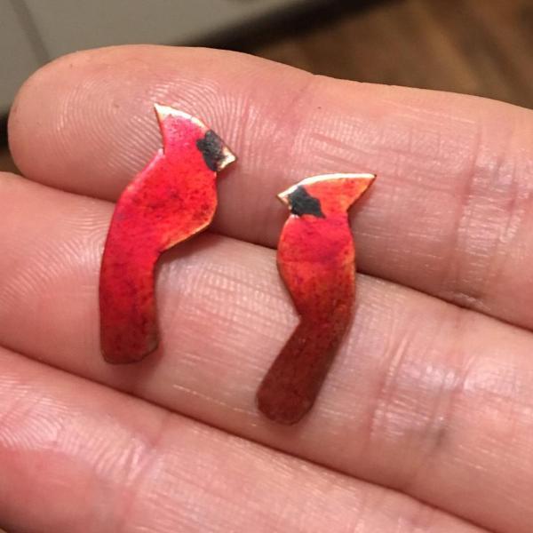 Cardinal post earrings
