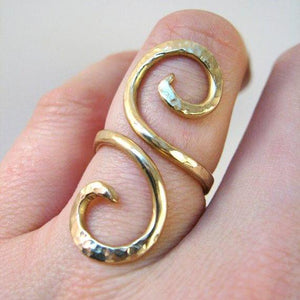 Graceful Double Spiral adjustable ring - Nora Catherine