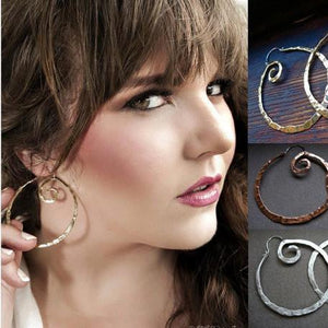 Lightweight Swirl Hoops in copper, bronze or sterling silver (MD) - Nora Catherine