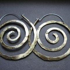 Ancient Spiral hoops in copper, bronze or sterling silver (LG) - Nora Catherine