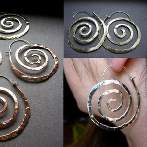 Ancient Spiral hoops in copper, bronze or sterling silver (LG) - Nora Catherine