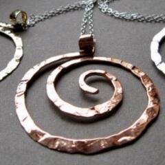 Ancient Spiral necklace in copper, bronze or sterling silver (LG) - Nora Catherine