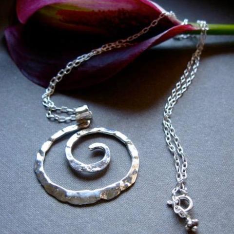 Ancient Spiral necklace in copper, bronze or sterling silver