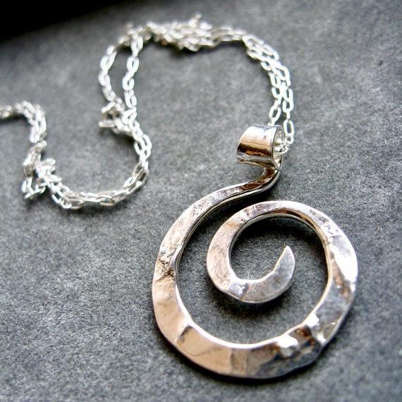 Ancient Spiral necklace in copper, bronze or sterling silver (SM