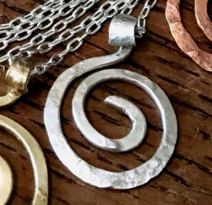 Ancient Spiral necklace in copper, bronze or sterling silver (SM) - Nora Catherine