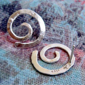 Ancient Spiral post earrings in copper, bronze or sterling silver (SM) - Nora Catherine