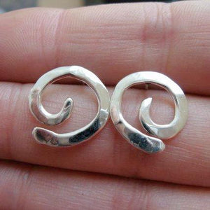 Ancient Spiral post earrings in copper, bronze or sterling silver (XS) - Nora Catherine