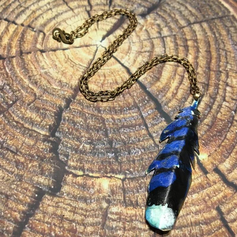 Blue Jay Feather necklace – Nora Catherine - Main Image