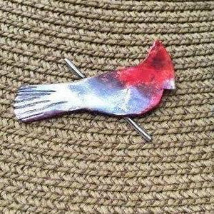 Cardinal on Sterling Branch hat/lapel pin (LG) - Nora Catherine