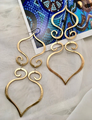 Chandelier Turkish Swirl earrings in copper, bronze or sterling silver - Nora Catherine