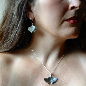Ginkgo Leaf earrings in copper, bronze or sterling (MD) - Nora Catherine