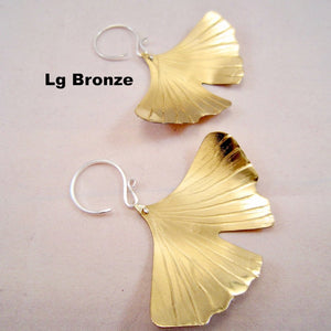 Ginkgo Leaf earrings in copper, bronze or sterling (SM) - Nora Catherine
