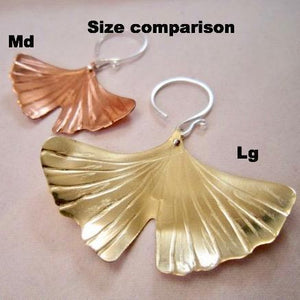 Ginkgo Leaf necklace in copper, bronze or sterling (MD) - Nora Catherine