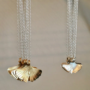 Ginkgo Leaf necklace in copper, bronze or sterling (MD) - Nora Catherine