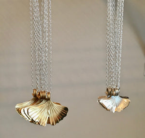 Ginkgo Leaf necklace in copper, bronze or sterling (SM) - Nora Catherine
