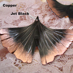 Ginkgo Leaf patina earrings in copper, bronze or sterling (SM) - Nora Catherine