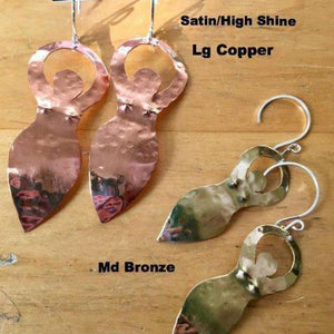 Goddess earrings in copper, bronze or sterling (LG or MD) - Nora Catherine