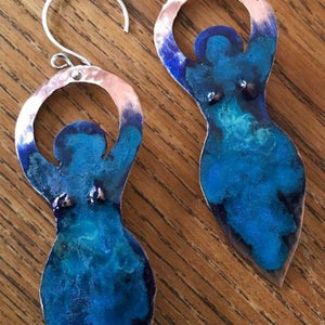 Goddess earrings in copper, bronze or sterling (LG or MD) - Nora Catherine