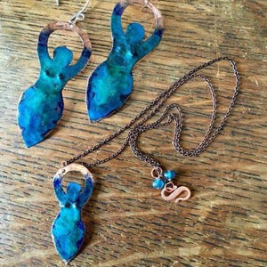 Goddess necklace in copper, bronze or sterling (LG or MD) - Nora Catherine