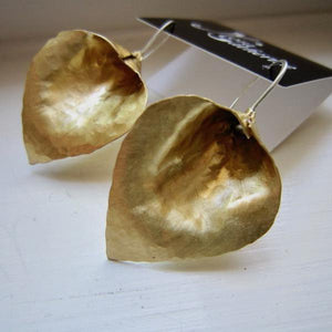 Hammered Calla Lily earrings in copper, bronze or sterling (SM) - Nora Catherine