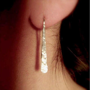 Hammered Curved Stick earrings in copper, bronze or sterling (SM) - Nora Catherine