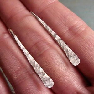 Hammered Curved Stick earrings in copper, bronze or sterling (SM) - Nora Catherine
