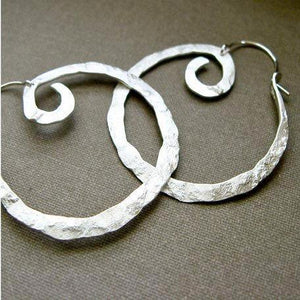 Lightweight Swirl Hoops in copper, bronze or sterling silver (SM) - Nora Catherine