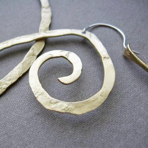 Lightweight Swirl Hoops in copper, bronze or sterling silver (XL) - Nora Catherine