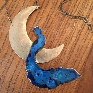 Peacock in the Moonlight necklace - Nora Catherine