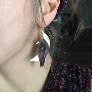 Raven Crow Moon earrings - Nora Catherine
