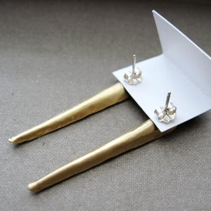 Stiletto Spike post or hanging earrings in copper, bronze or sterling (SM) - Nora Catherine