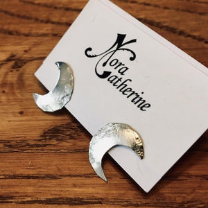 Tiny Crescent Moon stud earrings - Nora Catherine