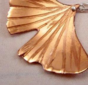 Triple Cascading Ginkgo Leaf earrings in copper, bronze or sterling - Nora Catherine