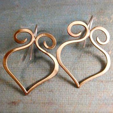 Turkish Swirl earrings in copper, bronze or sterling silver (LG or MD)