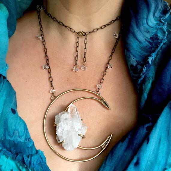Wild Heart Crystal Moon necklace